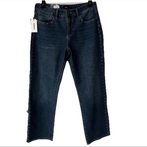 Express Women’s Embellished Straight Leg Jeans- Studs- Sz 10 Medium Wash- NWT